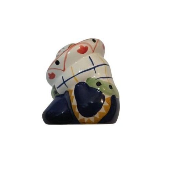 Talavera Style Mexican Salt & Pepper Shakers Sombrero Pair Hand Painted Ceramic - Picture 3 of 11